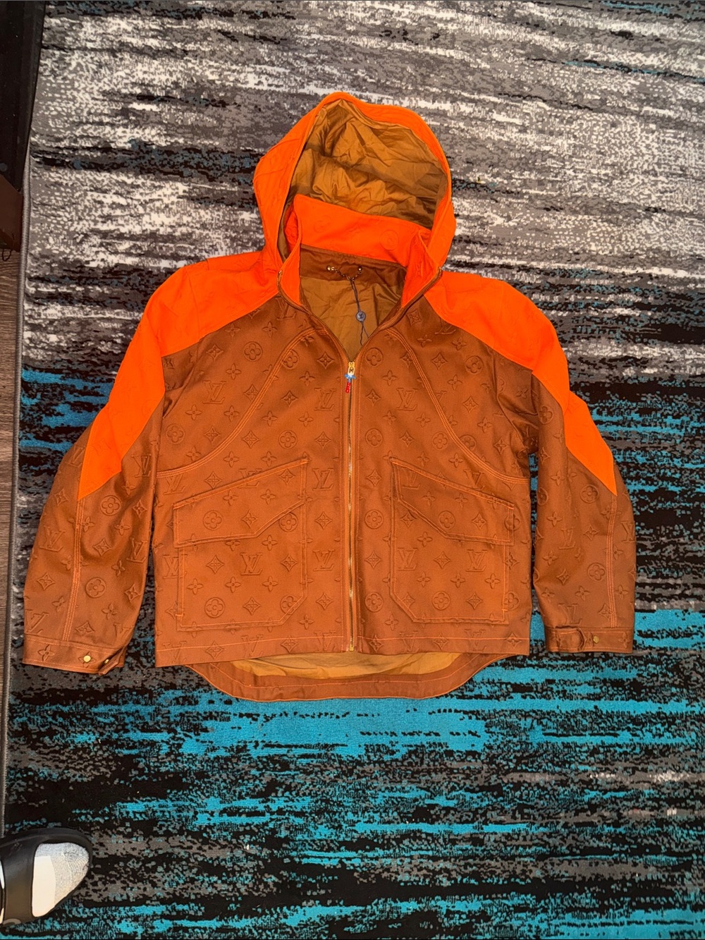 New! Louis Vuitton Monogram Hooded Denim Jacket. Designed by Virgil Abloh